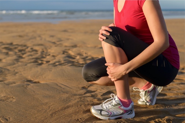 woman suffering from shin splints